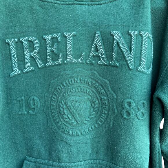 Ireland 1988 Vintage Edition Fleece Hoodie Green S - Picture 2 of 4